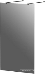 LIBERTA-L-2-120-GR-NERO Душевая перегородка с возможностью двустороннего входа, стекло графит, профиль чёрный, 1200x1950 мм | ZZ