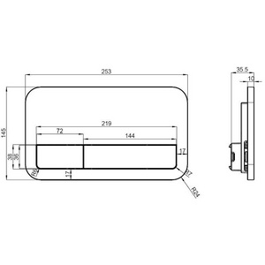 Клавиша двойного смыва (высококачественный композитный материал (пластик) цв. белый),  E200 ZZ Villeroy & Boch ViConnect 92249068