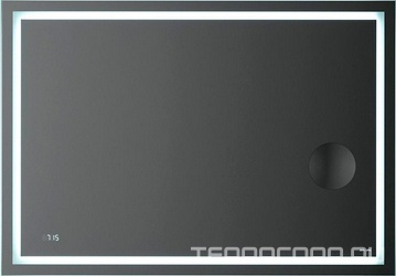 Зеркало Gem, 100 см, с контурной Led-подсветкой, часами и косметическим зеркалом, ZZ