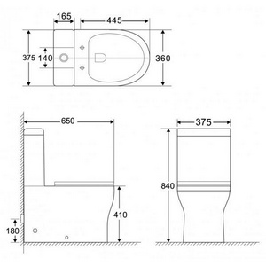 Бачок для напольного унитаза, (механизм смыва, кнопка цв.хром в компл.),  ZZ BelBagno Ancona BB1224T