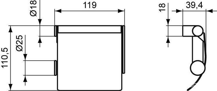 Держатель для т/б, с крышкой, (цв. хром),  ZZ Ideal Standard Connect N1382AA