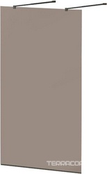 LIBERTA-L-2-80-BR-NERO Душевая перегородка с возможностью двустороннего входа, стекло бронза, профиль чёрный, 800x1950 мм | ZZ