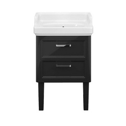 Тумба POMPEI под умывальник напольная 60 см, 2 ящика черныйXX