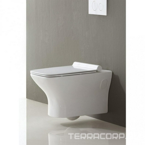 Унитаз подвесной, безободковый, без сиденья, крепеж в компл.,  ZZ BelBagno Romano BB248CHR-SM