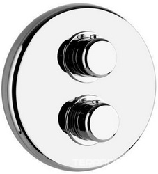 Смеситель для душа, термостат, встраиваемый в стену, на 3 выхода, внешняя часть без встраив. арт.09254, (цв. хром), Goccia XX