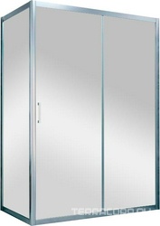 Душевое ограждение ZP+ZPV, 125x100x1900 мм, профиль матовый хром, стекло прозрачное, ZZ