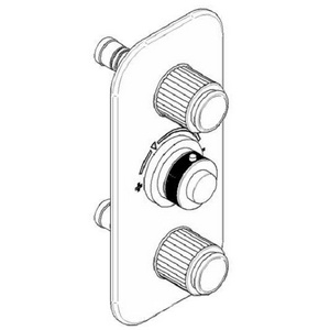Смеситель-термостат д/д, встр. в стену, с перекл. на 2 потреб., регул.напора(внеш.часть Б/внутр. арт. 5400А),(цв. золото(Dore)) ZZ THG Jaipur Satin cristal A9B-F01-5400B