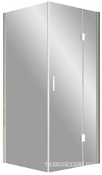 Душевое огражение AFP-fis LUX 90x90x1890 см, правая, профиль глянцевый хром, стекло прозрачное с покрытием QuickNano ZZ