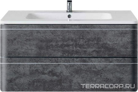 База под раковину подвесная, 2 выкатных ящика, 994х476хh500мм, без раковины, (цв.Stone),  ZZ Vincea Alba VMC-1A100MS