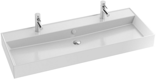 Раковина подвесная/накладная 120*46 см, 2 отверстия под смеситель, цв. белый ZZ Jacob Delafon Vivienne EXBK112-00