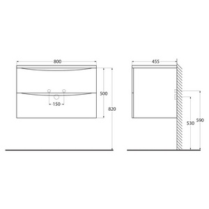 База под раковину подвесная с двумя выкатными ящиками, 800x455x525мм, без раковины, (цв.Pino Scania), Acqua ZZ BelBagno ACQUA ACQUA-800-2C-SO-PS
