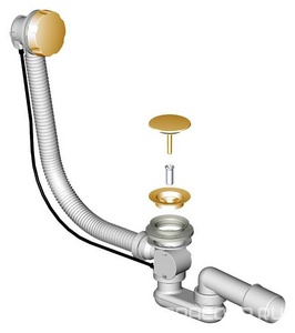 Слив-перелив для ванны Фэма, гофра, бронза ZZ Фэма Феррара Фэма/слив