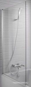 Шторка распашная на ванну для ванны STRUKTURA 80x140 см, профиль хром, ст.прозрачное, регул. шир. 80-81.5 см, ZZ Jacob Delafon Struktura E6D042-GA