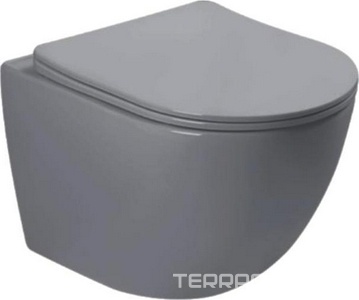 Унитаз подвесной  SL-5005MG безободковый,сиденье с микролифтом в компл, цв. серый, ZZ SantiLine SantiLine SL-5005MG / к.т.467232