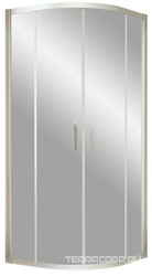 Душевое ограждение ZS NOVO полукруглое, 90*90*1900, профиль матовый хром, стекло прозрачное, БЕЗ покрытия, ZZ