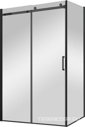 Душевой уголок 1200х900 мм, профиль-черный, стекло прозрачное, Como XX