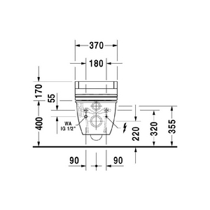 Унитаз подвесной, 370х625мм, для монтажа с сиденьем SensoWash, с покрытием HygieneGlaze,  ZZ Duravit Darling New 254459 20 00