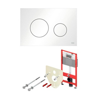 Комплект для установки подвесного унитаза, (застенный модуль, крепёж, прокладка звукоизол., панель 2-го смыва TECEloop пластик цв. БЕЛЫЙ), TECE ZZ Tece Универсал K440920