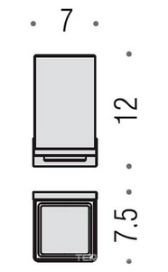 Стакан настенный, (стекло матовое/хром),  Colombo Look B1602.000