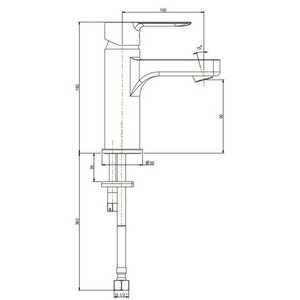 Смеситель для раковины  без донного клапана, хром Kerama Marazzi SONATA P4CR205ZNKM