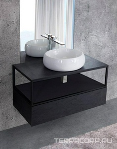 База 100х46х25см,под метал.каркас подвес.с 1 выкат.ящик,c механизм.PUSH (BLUM) плавн.закрыв,без верхн.крышки,(цв.Nero),  ZZ Cezares Cadro CADRO-100-1C-SO-NR-BLUM