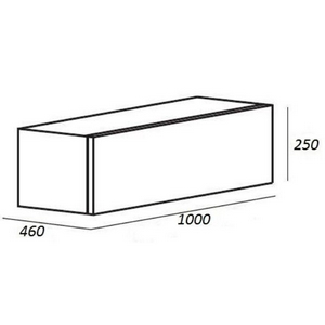 База 100х46х25см,под метал.каркас подвес.с 1 выкат.ящик,c механизм.PUSH (BLUM) плавн.закрыв,без верхн.крышки,(цв.Nero),  ZZ Cezares Cadro CADRO-100-1C-SO-NR-BLUM