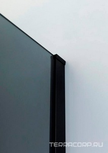 Душевая перегородка 1000хh1950мм, правая/левая, (стекло графит 8мм, поперечный кронштейн 700-1050мм, фурнит. цв.черный),  ZZ Cezares Liberta LIBERTA-L-1-100-GR-NERO