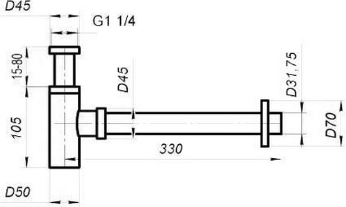 Сифон для раковины дизайн.кругл., 1 1/4, (цв.черный матовый), BelBagno ZZ BelBagno Универсал BB-SMT2-NERO