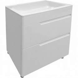 Комплект мебели Kare Luxe (тумба+раковина) 800*450, тумба напольная 2 ящика, цв. белый