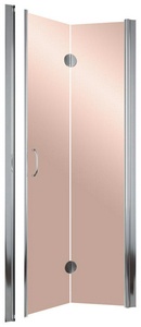 Дверь в нишу , 100x190 см, складная, духсекционная, ПРАВАЯ , ппрофиль глянцевый хром, стекло бронза, БЕЗ покрытия ZZ Vegas Glass GPS GPS 100 08 05/ ПРАВАЯ