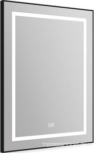 Зеркало в алюминиевой раме 685x40x885мм, со встроенным светильником, сенсорным выключателем и подогревом, (рама цв.черный), BelBagno ZZ BelBagno Kraft SPC-KRAFT-685-885-TCH-WARM-NERO