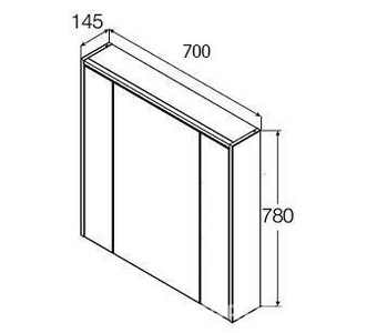 Зеркало-шкаф 70 см  с подсветкой, цвет белый  ZZ Roca Ronda ZRU9303008