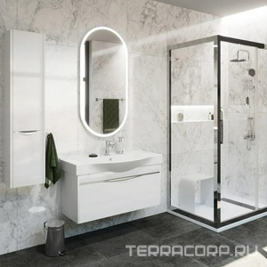 Зеркало STWORKI  100 с ореольной подсветкой, сенсор на зеркале, овальное, ZZ STWORKI Мальмё LED-00002462