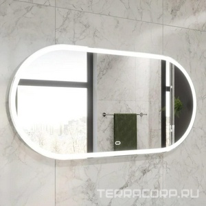 Зеркало STWORKI  100 с ореольной подсветкой, сенсор на зеркале, овальное, ZZ STWORKI Мальмё LED-00002462