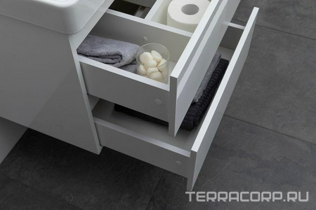 Тумба подвесная  60 см, 2 выдвижных ящика, без раковины Ирис 60 (арт.301803), цвет белый Aquanet Вега 308318