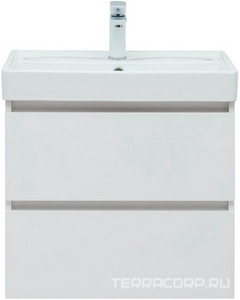 Тумба подвесная  60 см, 2 выдвижных ящика, без раковины Ирис 60 (арт.301803), цвет белый Aquanet Вега 308318