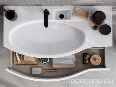 Раковина мебельная 100 см, для тумбы "", левая Kerama Marazzi Riva RV.wb.100Lh
