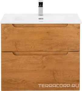 База под раковину подвесная с 2 выкатными ящиками, 700х455хh600мм, (без раковины), (цв.Rovere Nature),  ZZ BelBagno Etna ETNA-H60-700-2C-SO-RN-P