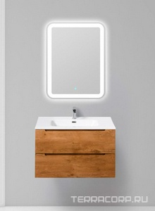 База под раковину подвесная с 2 выкатными ящиками, 700х455хh600мм, (без раковины), (цв.Rovere Nature),  ZZ BelBagno Etna ETNA-H60-700-2C-SO-RN-P