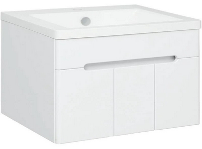 Тумба подвесная Runo  75, БЕЗ раковины (Runo Omega 75)  цв. белый глянцевый, ZZ Runo Парма 00-00001039 / к.т. 455406