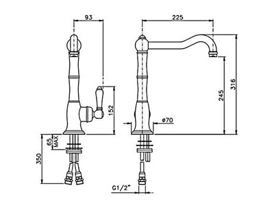Смеситель для кухни, (цв.бронза, ручка El Capitan), Nicolazzi ZZ Nicolazzi Cucina 3450 BZ 75C