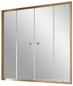 Шторка на ванну , 150x140 см, раздвижная, профиль бронза, стекло прозрачное, БЕЗ покрытия ZZ Vegas Glass Z2V Z2V 150 05 01