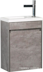 База под раковину подвесная с 1 дверкой, петли справа, 394х216xh520мм, без раковины, (цв.Stucco Cemento),  ZZ BelBagno Pietra Mini PIETRA MINI-400-1A-SO-SCM-R