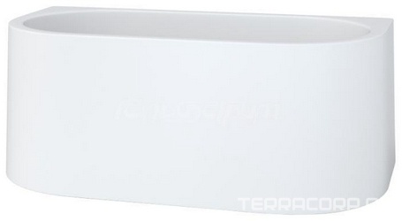 Ванна 1650х800хh650мм, пристенная, литой камень S-Sense, матовый, донный клапан Up&Down цв.белый в компл., Giada XX