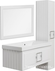 Зеркало 800x25x600мм, с встроен.по периметру LED подсветкой, выкл. датчик движения, (цв.белый матовый),  ZZ La Fenice Cubo FNC-02-CUB-B-80-60