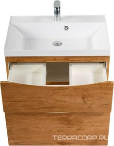 База под раковину подвесная с двумя выкатными ящиками 600x450x600 мм, цвет Rovere Nature,  ZZ BelBagno Marino MARINO-H60-600-2C-SO-RN-P