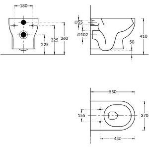 Подвесной безободковый унитаз BUONGIORNO PRO , БЕЗ крышки-сиденья (BG.Pro.seat.01\WHT), крепеж в комплекте, белый Kerama Marazzi Buongiorno BG.Pro.wc.02