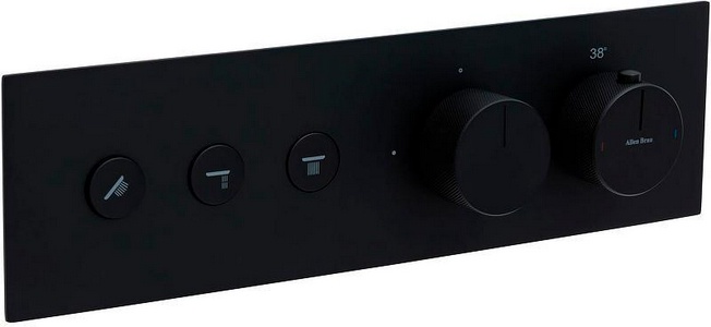 Смеситель для душа/ванны, встраиваемый в стену, с переключателем на 3 выхода, (цв.черный матовый),  ZZ Allen Brau Liberty 5.33003-31