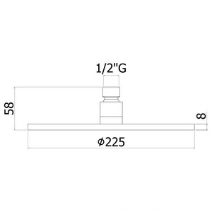 Душ верхний, стационарный, круглый d225мм, G 1/2, антикальц., (латунь цв.Steel looking), Master ZZ Paffoni Универсал ZSOF074ST