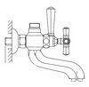 Смеситель для ванны, для монтажа со стац. верхним душем, (выход воды 3/4), (цв. золото),  ZZ Nicolazzi Teide Four 1900 GO 45